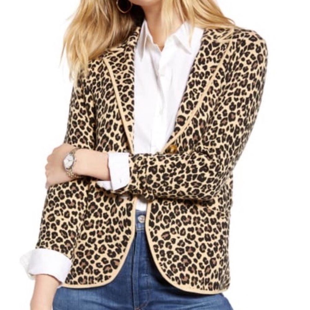 1901 leopard blazer